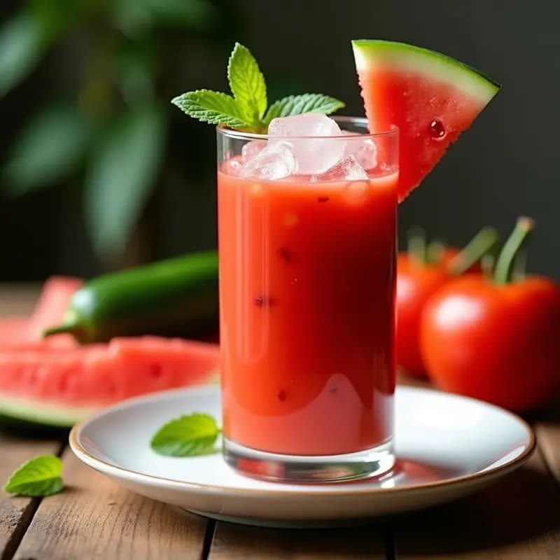 Gazpacho Andaluz con Sandía y Vinagre de Jerez: Versión Fresca y Sin Azúcar