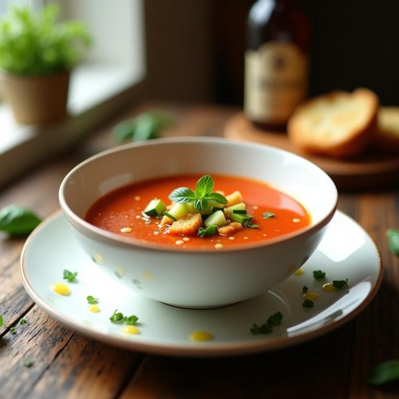 Gazpacho Andaluz Tradicional: Receta sin Esfuerzo en Ollas Superpuestas con Sabores Auténticos