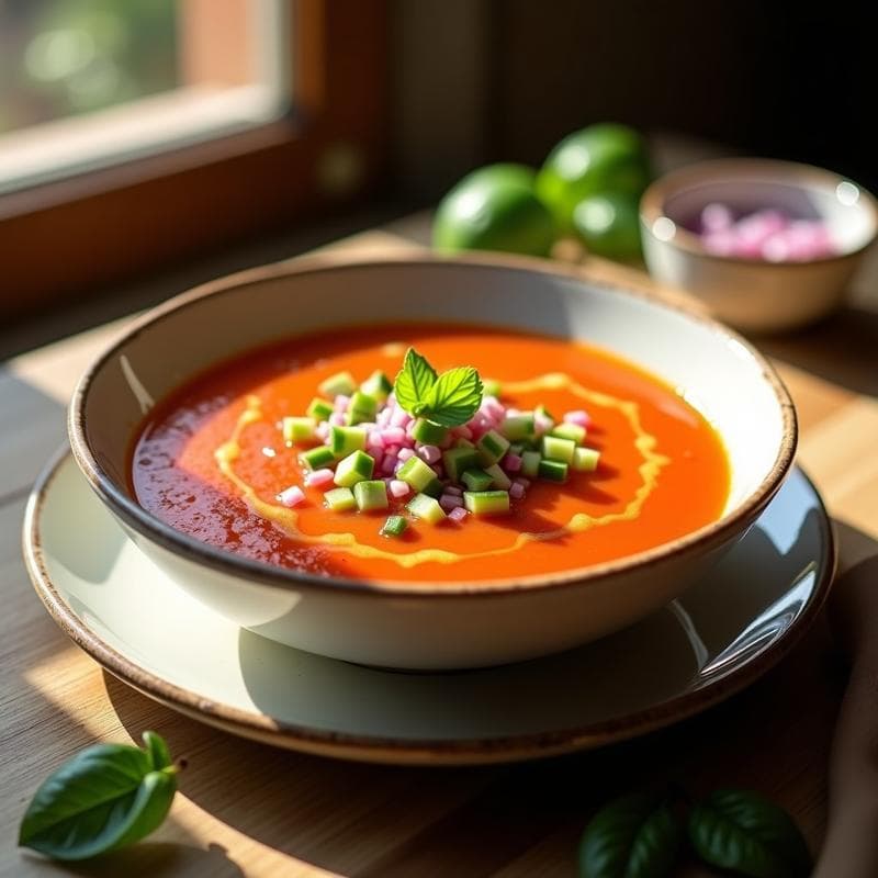 Gazpacho Andaluz Tradicional: Receta Fría Sin Gluten y Alta en Vitaminas