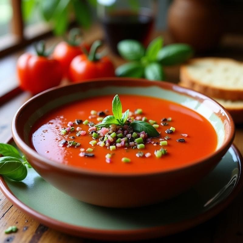 Gazpacho Andaluz Trufado: Receta Express con Aroma de Lujo en 10 Minutos