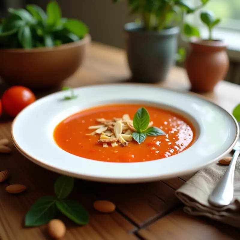 Gazpacho Andaluz con Vinagreta de Miel y Almendras: Receta Refrescante para el Verano
