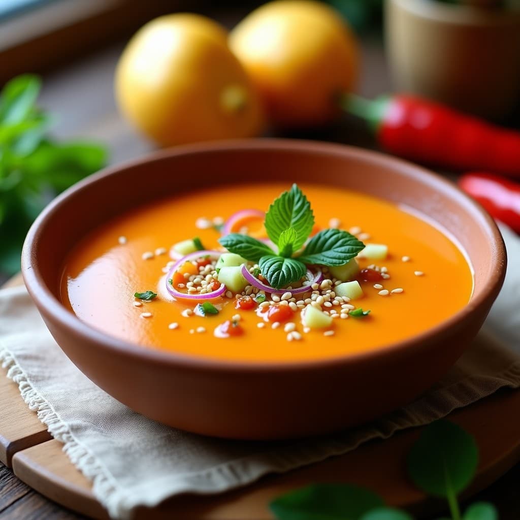 Gazpacho Andino de Lúcuma y Chile Rocoto: Receta Peruana Sin Gluten y Refrescante