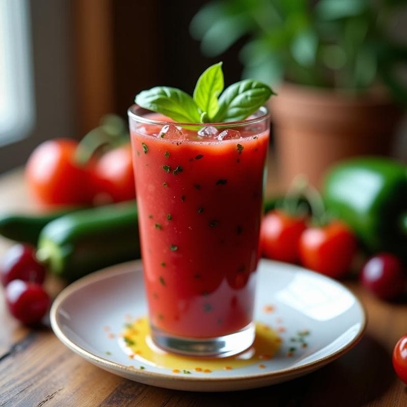 Gazpacho de Cereza y Tomate: Receta Umami Fría Sin Cocción en 15 Minutos