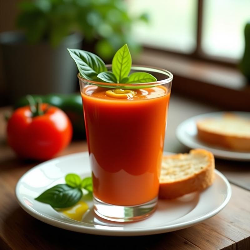 Gazpacho Cremoso con Albahaca: Receta en Thermomix para un Verano Fresco