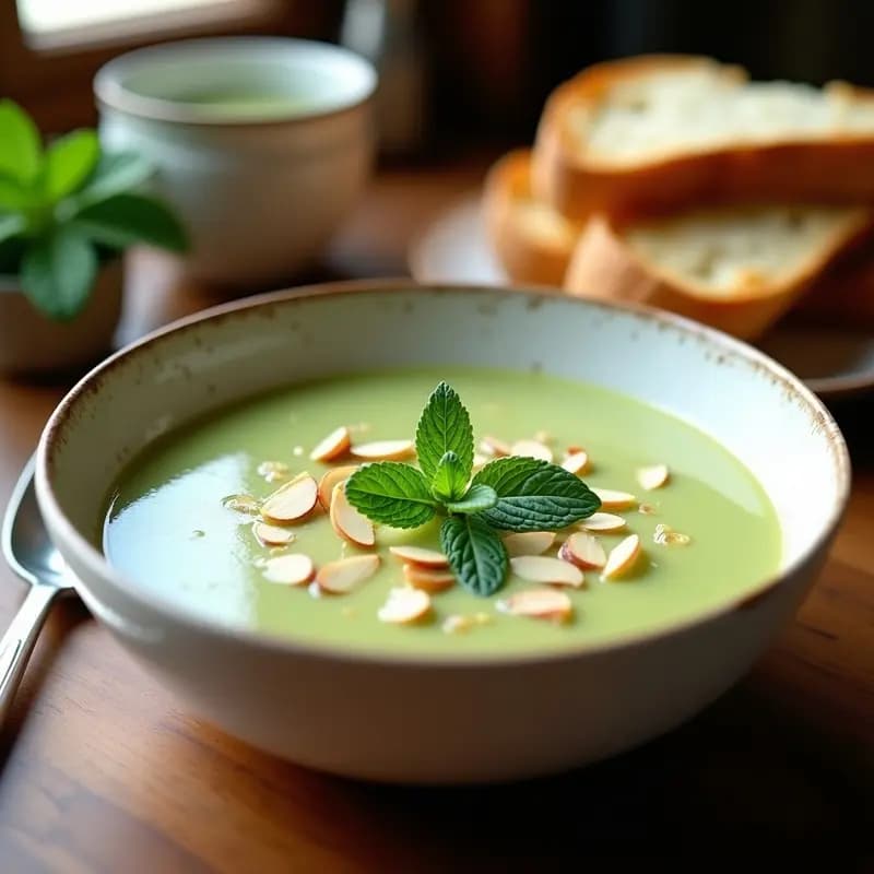 Gazpacho de Alcachofa y Almendras: Receta Fría Andaluza con Toque Gourmet