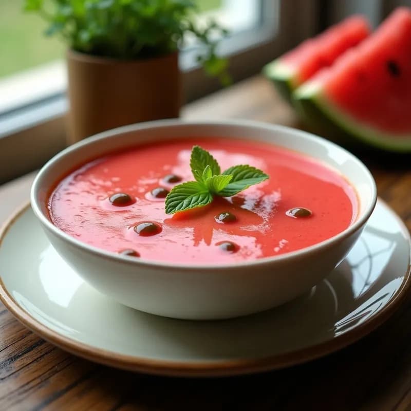 Gazpacho de Sandía y Tomate Helado: Receta Refrescante Sin Cocción en 10 Minutos