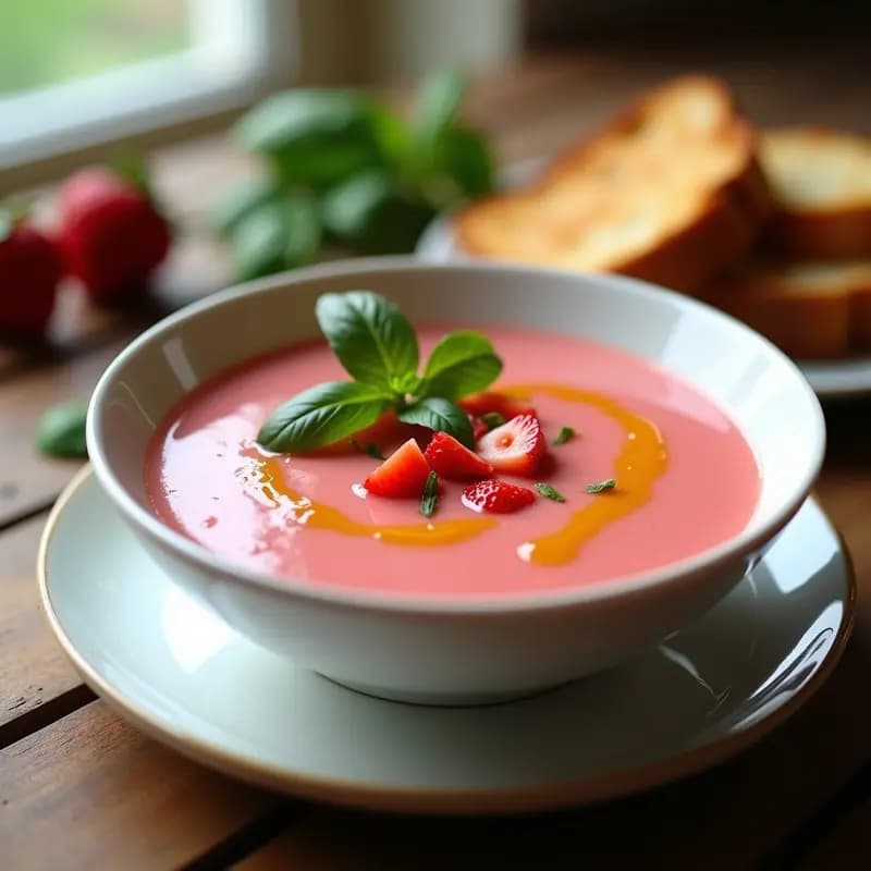 Gazpacho de Fresa y Albahaca: Sopa Fría Dulce y Original para el Verano