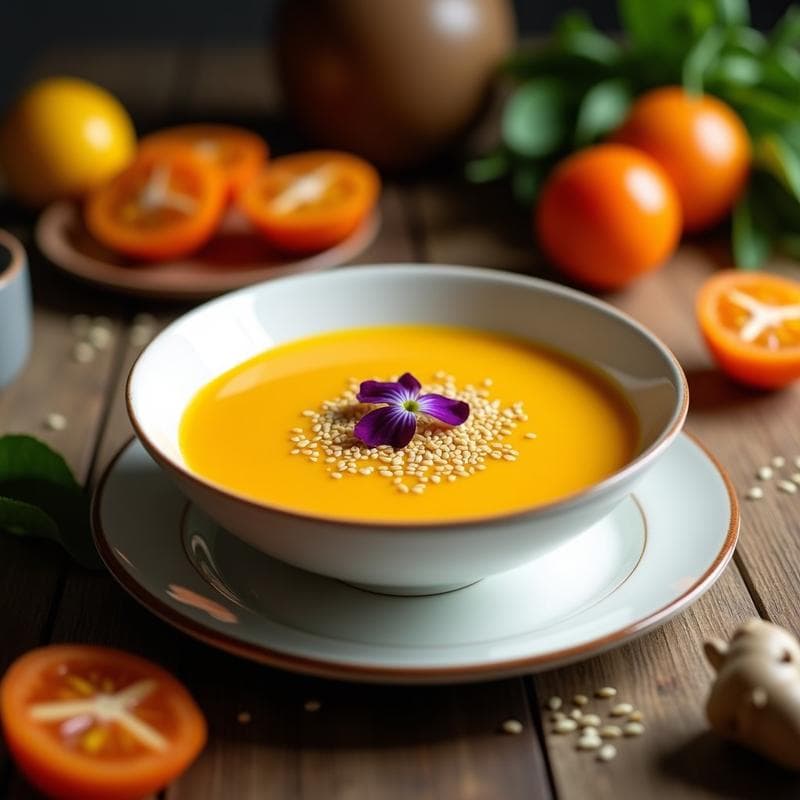 Gazpacho Andino de Lúcuma y Tomate Amarillo: Sopa Fría Peruana Vegana y Sin Gluten