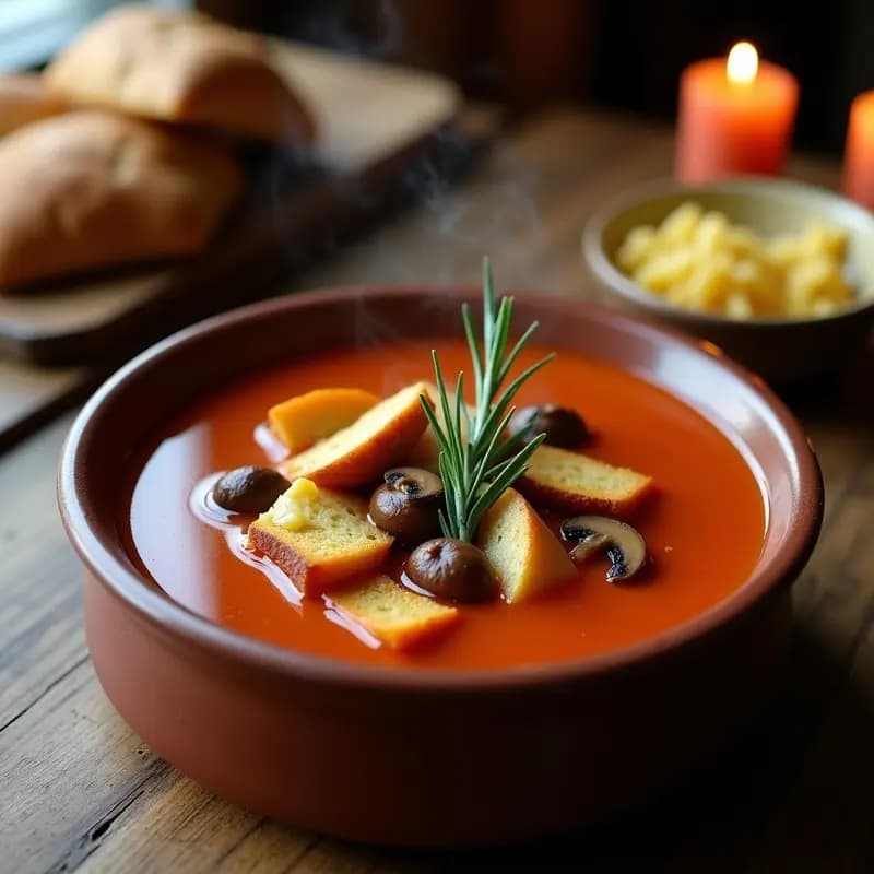 Gazpacho Manchego con Conejo y Setas: Guiso de Invierno con Toque Rústico