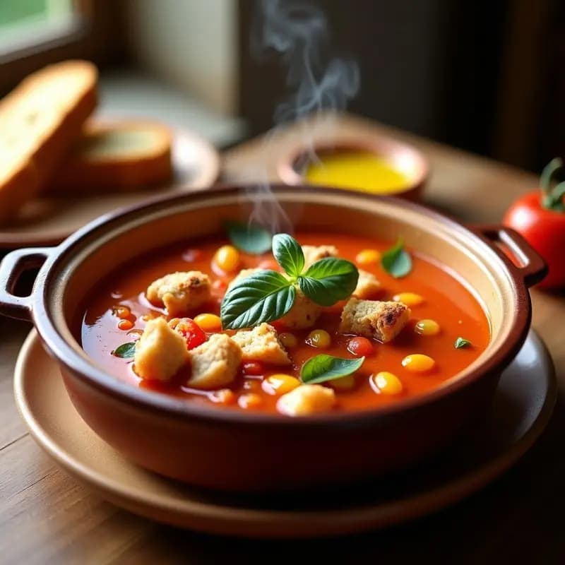 Gazpacho Manchego con Conejo y Tomate: Guiso Caliente de La Mancha para Días de Caza
