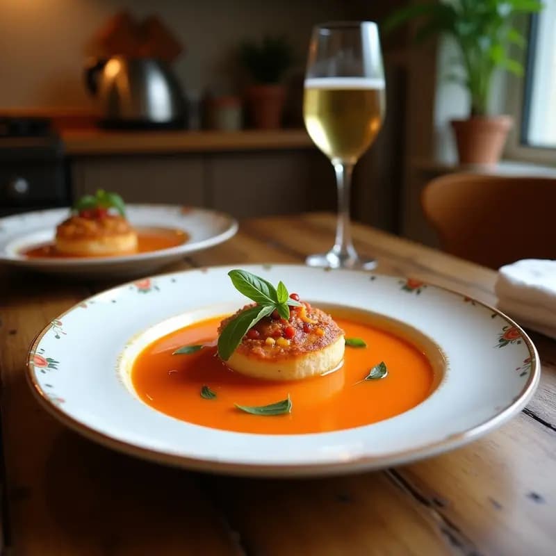 Gazpacho Manchego con Tortas de Gazpacho: Plato Único de Invierno