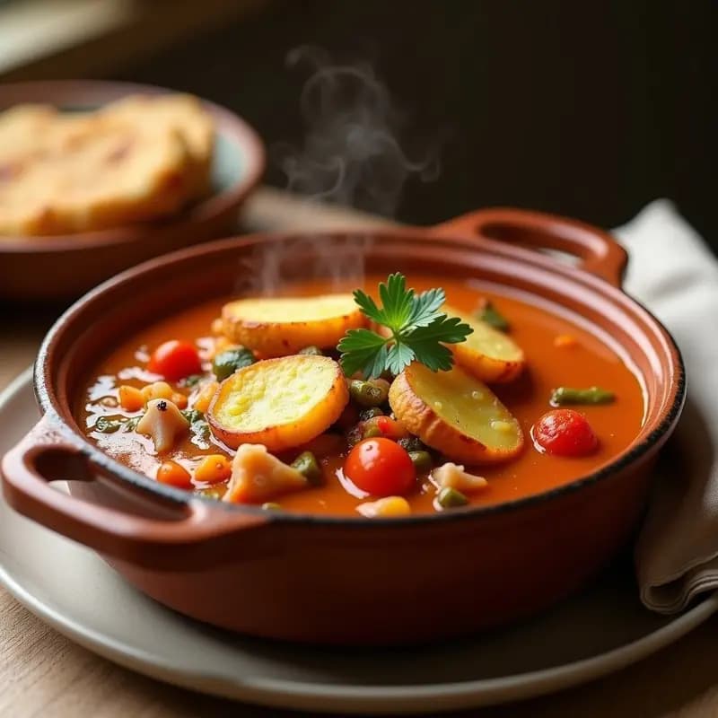 Gazpacho Manchego: Guiso de Tortuga de Patata, Conejo y Verduras