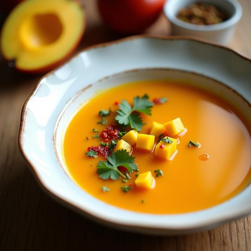 Gazpacho de Mango y Chili: Receta Refreshing Sin Gluten en 10 Minutos