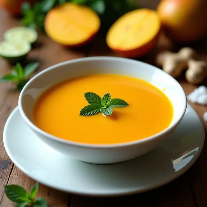 Gazpacho de Mango y Jengibre: Receta Vegana Refrescante y Sin Cocción