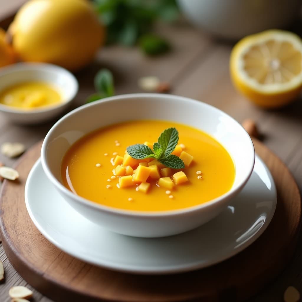 Sopa Fría de Gazpacho de Mango y Pimiento Amarillo: Receta Española Sin Lácteos