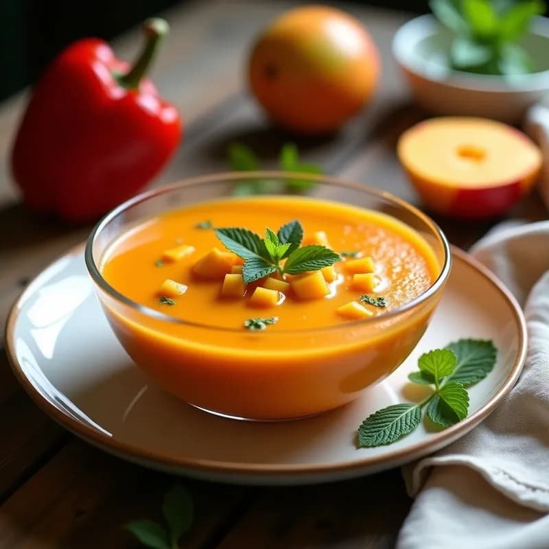 Gazpacho de Mango y Pimiento: Receta Fresca y Refrescante en 10 Minutos