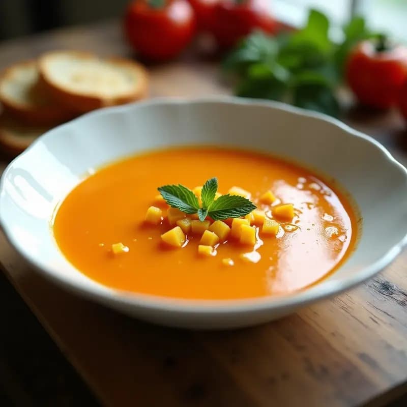 Gazolpacho de Mango y Pimiento: Sopa Fría Española Dulce y Picante