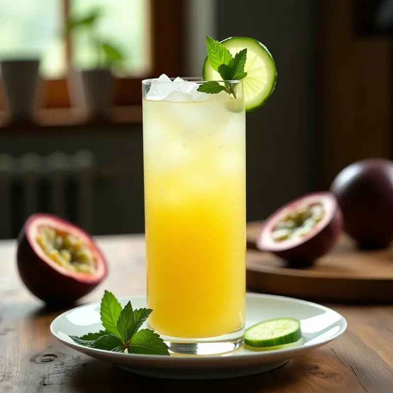 Gazpacho de Maracuyá y Pepino con Hielo de Hierbabuena: Bebida Refrescante Sin Azúcar en 5 Minutos