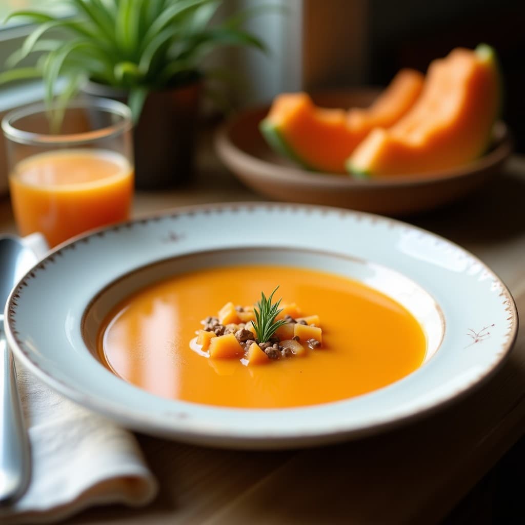 Gazpacho de Melón Cantalupo y Jengibre: Receta Española Refrescante Sin Tomate