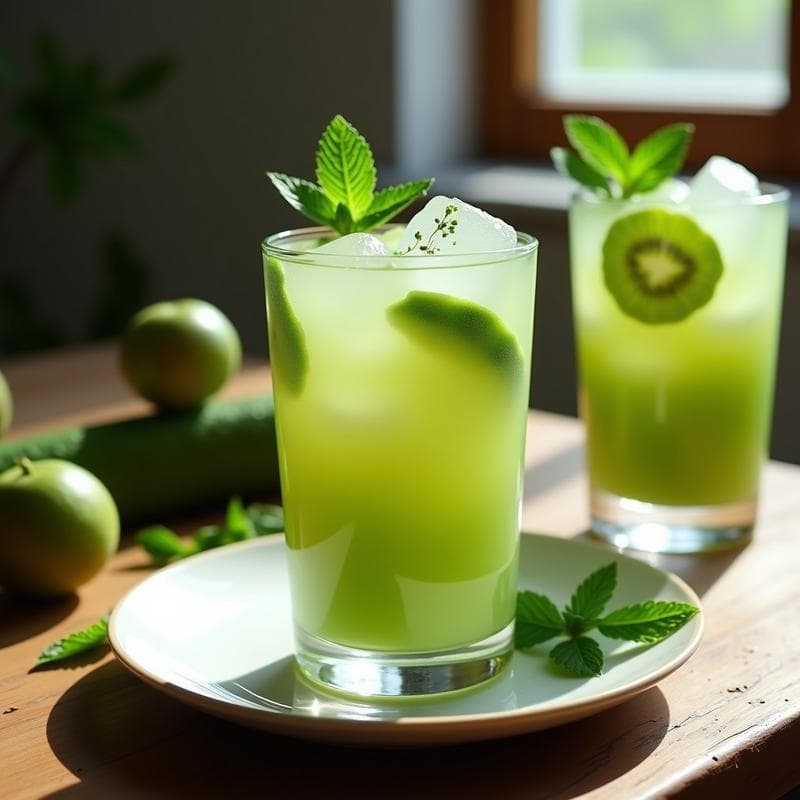 Gazpacho de Pepino y Kiwi con Hielo de Hierbabuena: Receta Española Antiinflamatoria
