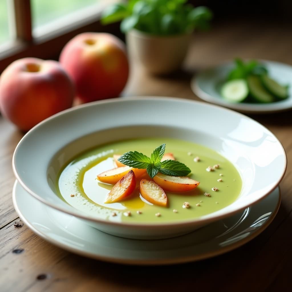 Gazpacho de Pepino y Melocotón: Sopa Fría Española Sin Tomate con Toque Dulce