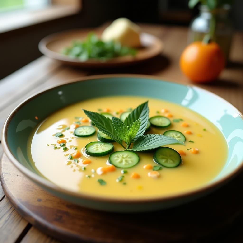 Gazpacho de Pepino y Melón con Toque de Mentas y Jengibre: Receta Marroquí Refrescante