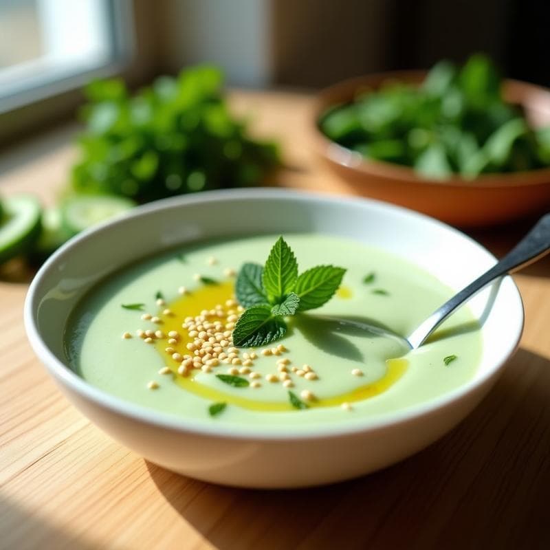 Gazpacho de Pepino, Mint y Yogur: Receta Refrescante y Probiótica en 10 Minutos