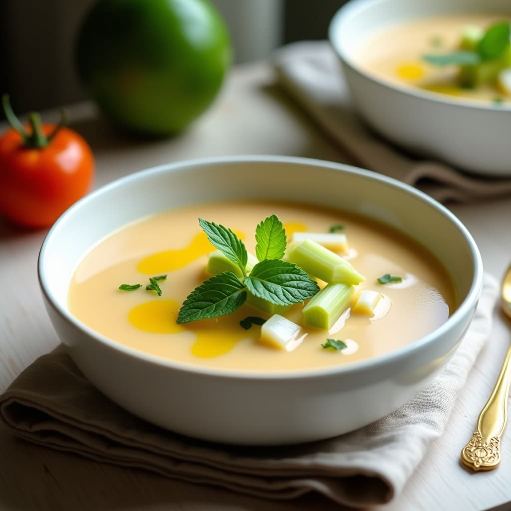 Gazpacho de Pera y Apio con Toque de Jengibre: Receta Refrescante Sin Gluten y Sin Lácteos