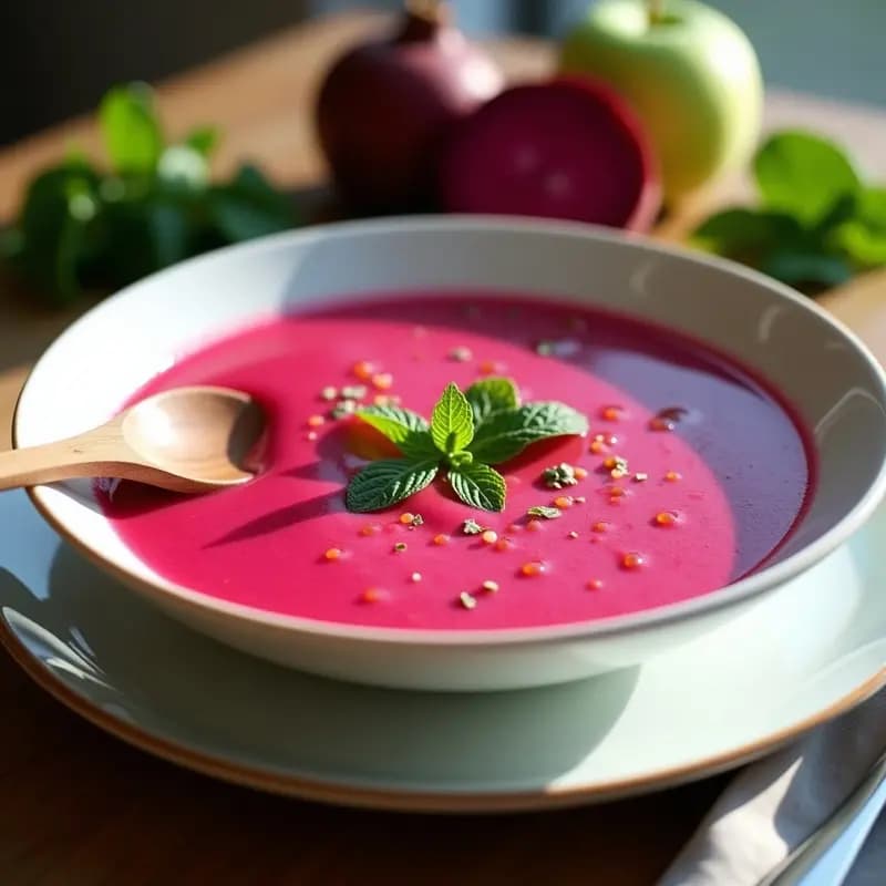 Gazpacho de Remolacha y Manzana: Versión Rosa Refrescante y Sin Gluten