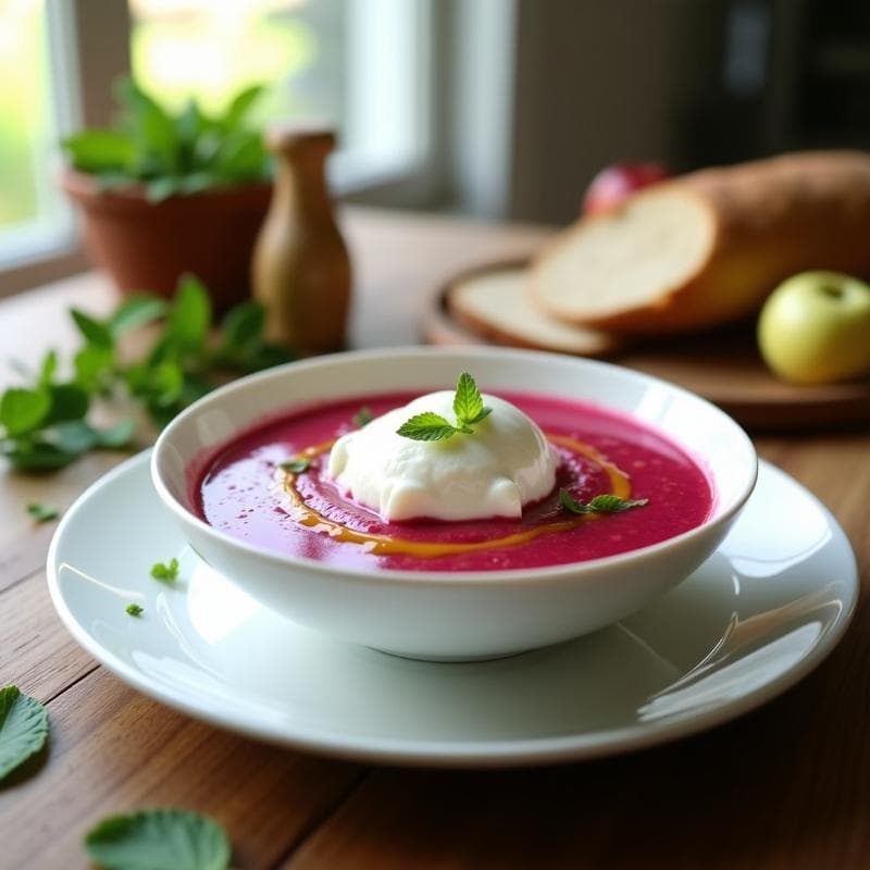 Gazpacho de Remolacha y Manzana Verde con Helado de Yogur Griego: Receta Fresca en Thermomix