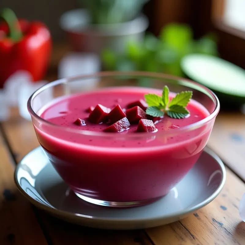 Gazpacho de Remolacha Rosada: Receta Fría en Airfryer sin Cocción en 10 Minutos