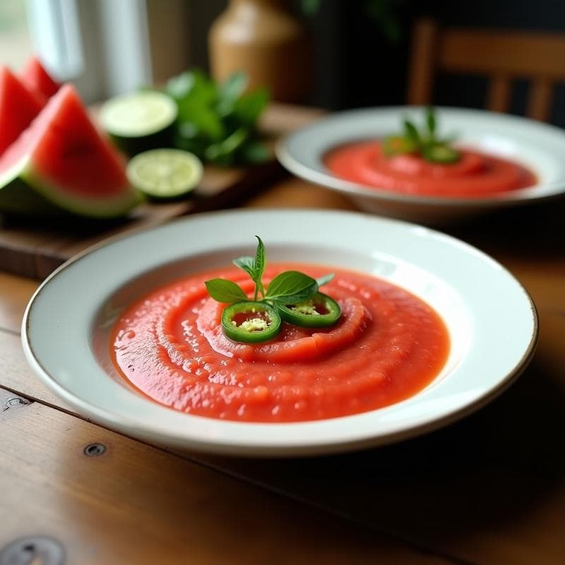 Gazpacho de Sandía y Jalapeño con Toque de Limón: Receta Refreshing Sin Gluten