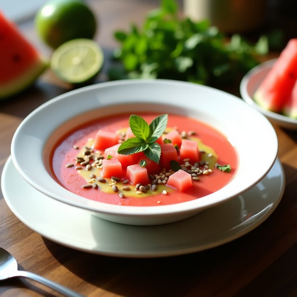 GGazpacho de Sandía y Jalapeño con Vinagreta de Lima: Receta refrescante sin cocción