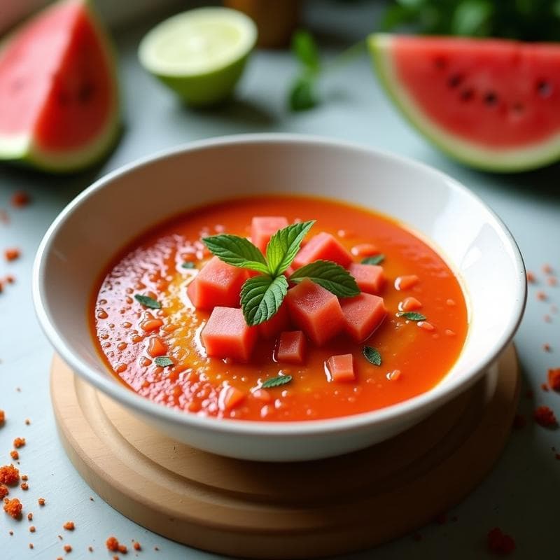 Gazpacho Andaluz de Sandía y Tomate Ahumado: Receta Vegana y Diurética en 10 Minutos