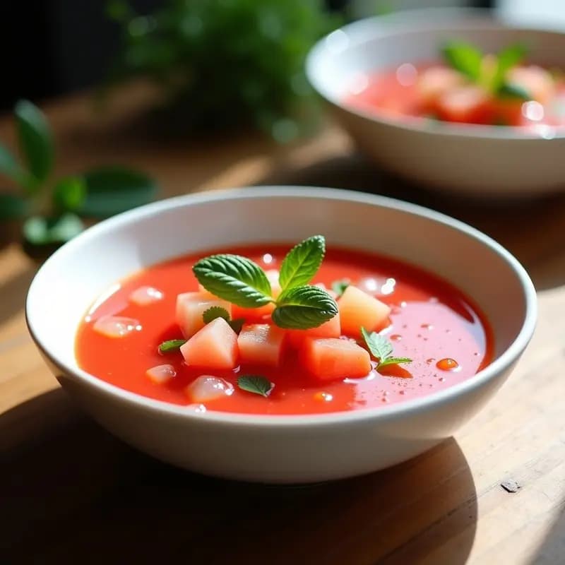 Gazpacho de Sandía y Tomate con Toque de Jengibre: Receta Andaluza Detox