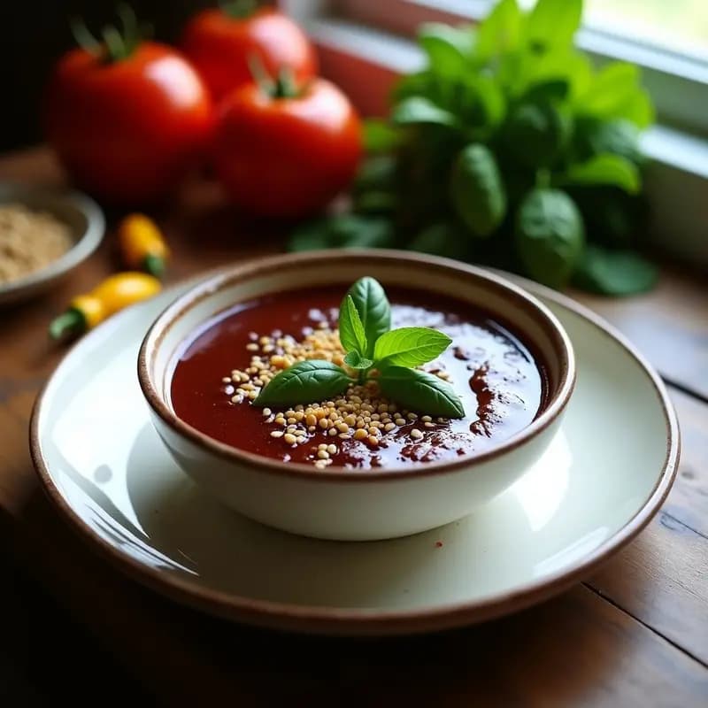Gazpacho Andaluz de Tomate Negro y Ají Amarillo: Sopa Fría Peruano-Española
