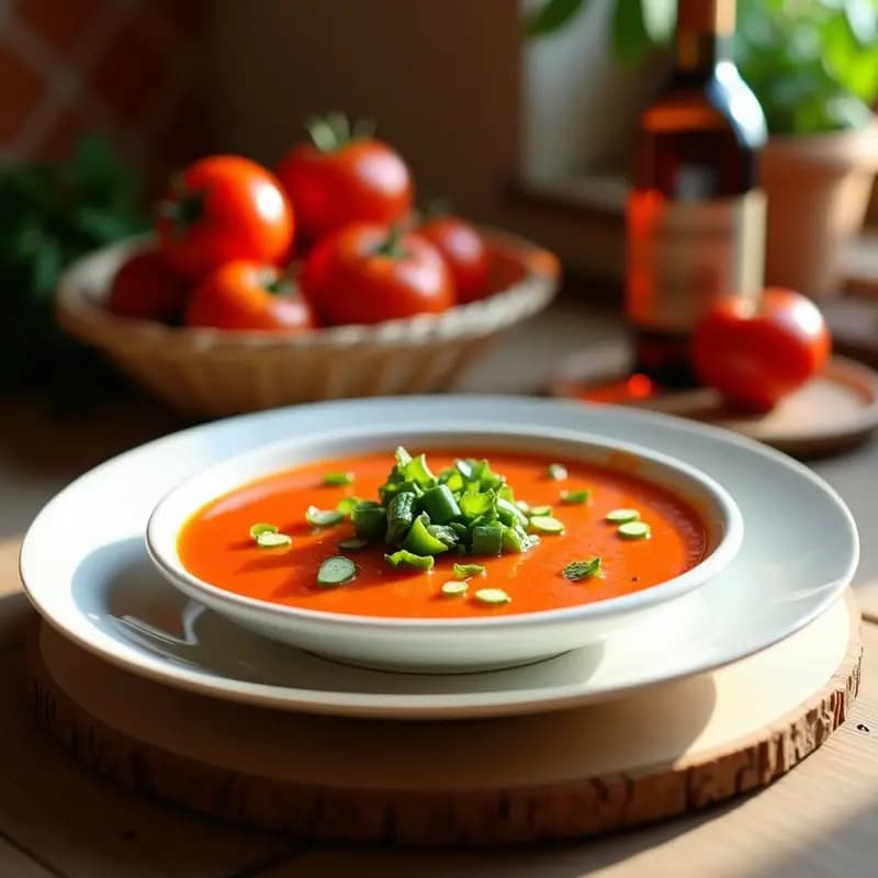 Gazpacho de Tomate con Vinagre de Jerez y Ajo: Receta Andaluza Refrescante y Sin Gluten
