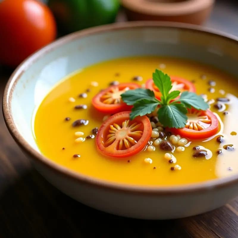 Gazpacho Andino de Tomates Amarillos y Quinoa: Sopa Fría Colombiana en 5 Minutos
