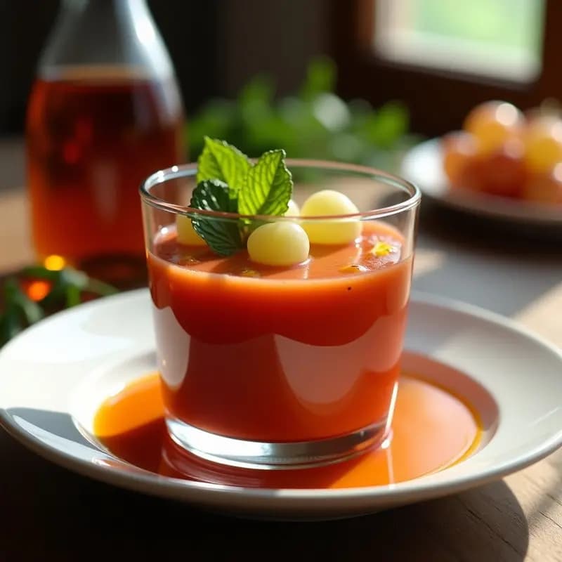 Gazpacho Andaluz con Uvas y Vinagre de Sherry: Receta Española Refrescante y Sin Cocción