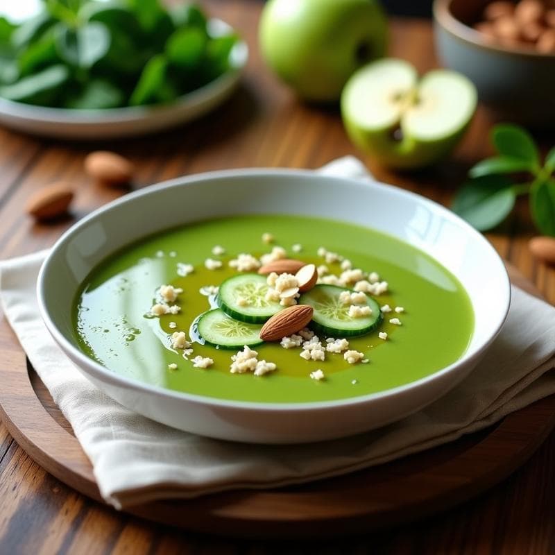 Gazpacho Verde Andaluz: Receta Refrescante de Espinaca y Pepino sin Lácteos