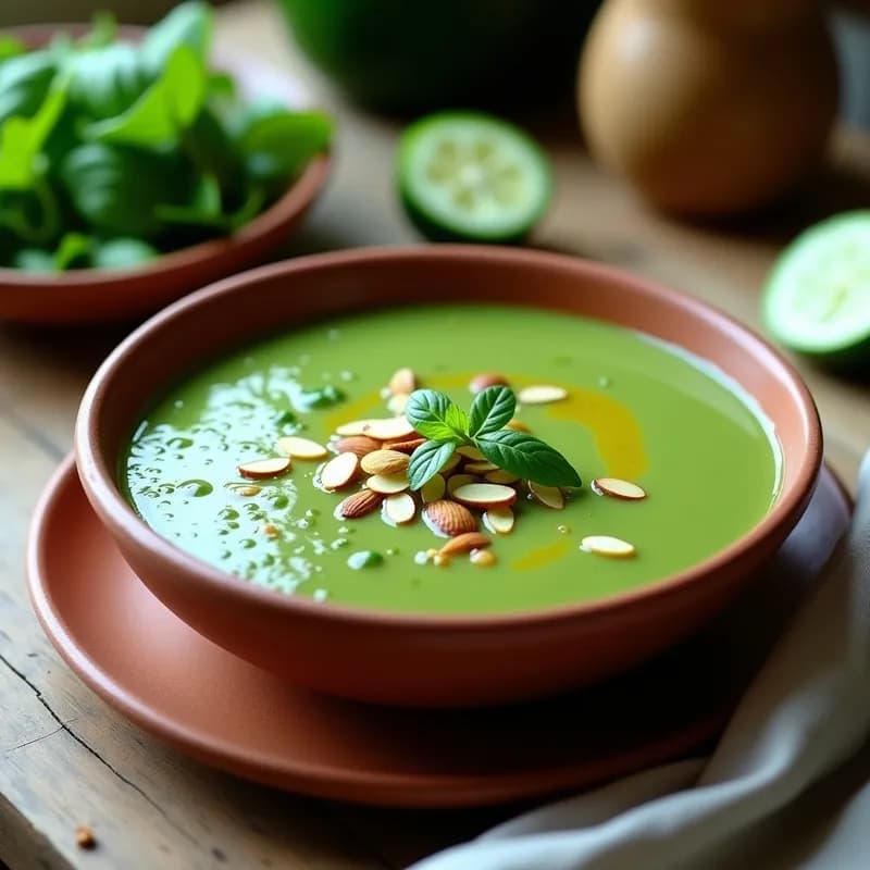 Gazpacho Verde Andaluz: Receta con Espinacas y Almendras en 10 Minutos