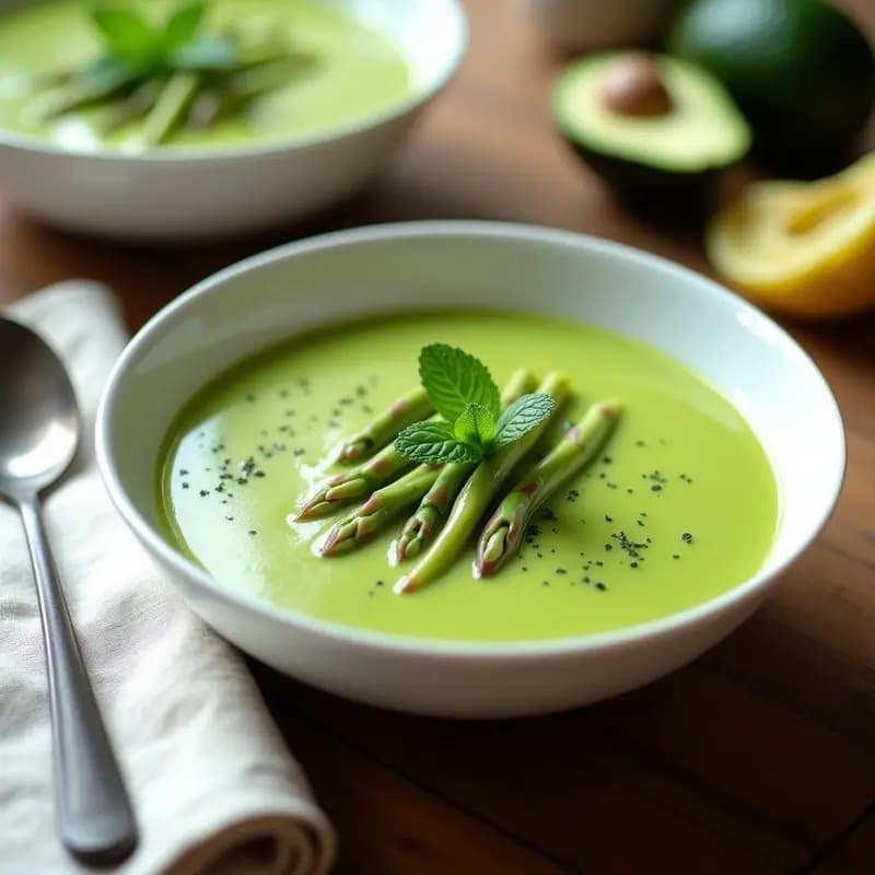 Gazpacho Verde de Espárragos y Aguacate: Receta Fresca sin Cocción en 15 Minutos