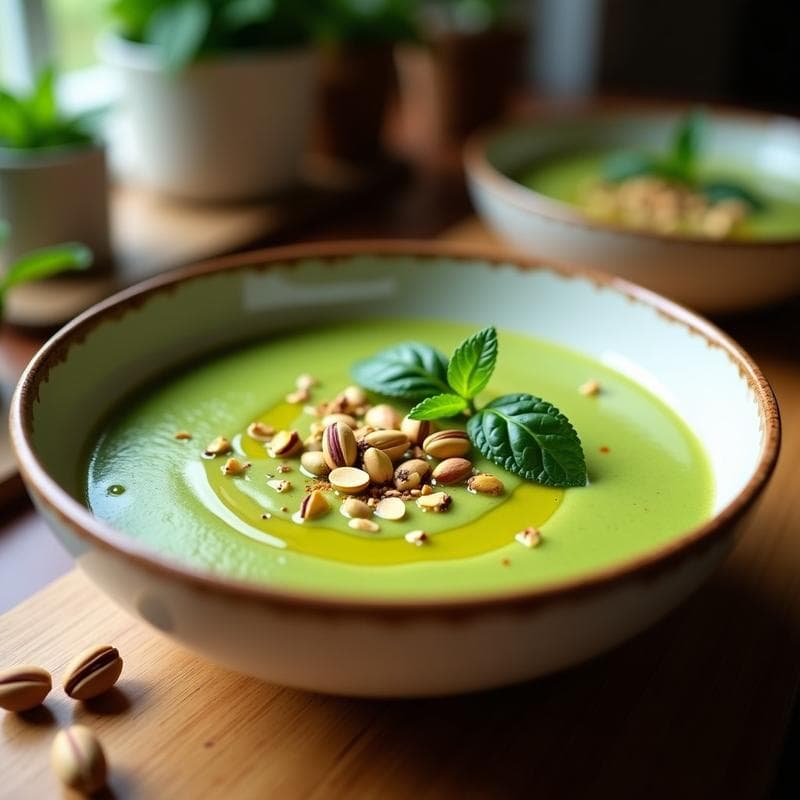 Gazpacho Verde con Pistacho: Receta en Thermomix Fría y Cremosa en 10 Minutos
