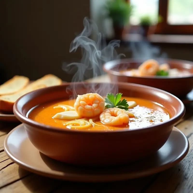 Gazpachuelo Andaluz con Langostinos: Sopa Caliente de Pescado Tradicional