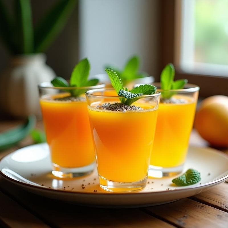 Gel de Aloe Vera y Mango: Postre Refrescante Sin Azúcar con Colágeno Natural