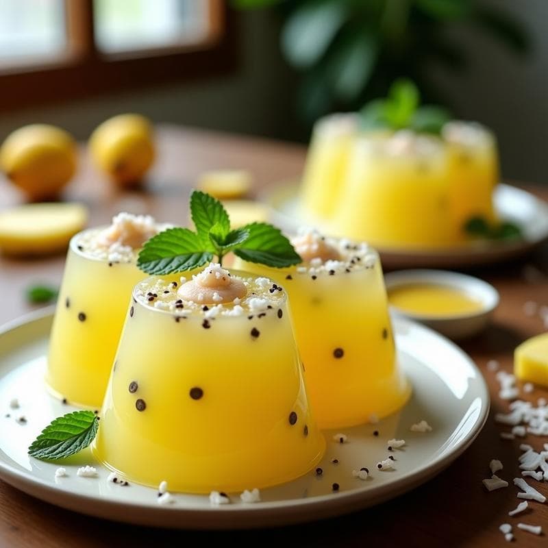 Gelatina de Aloe Vera y Piña con Semillas de Chía: Postre Vegano y Digestivo