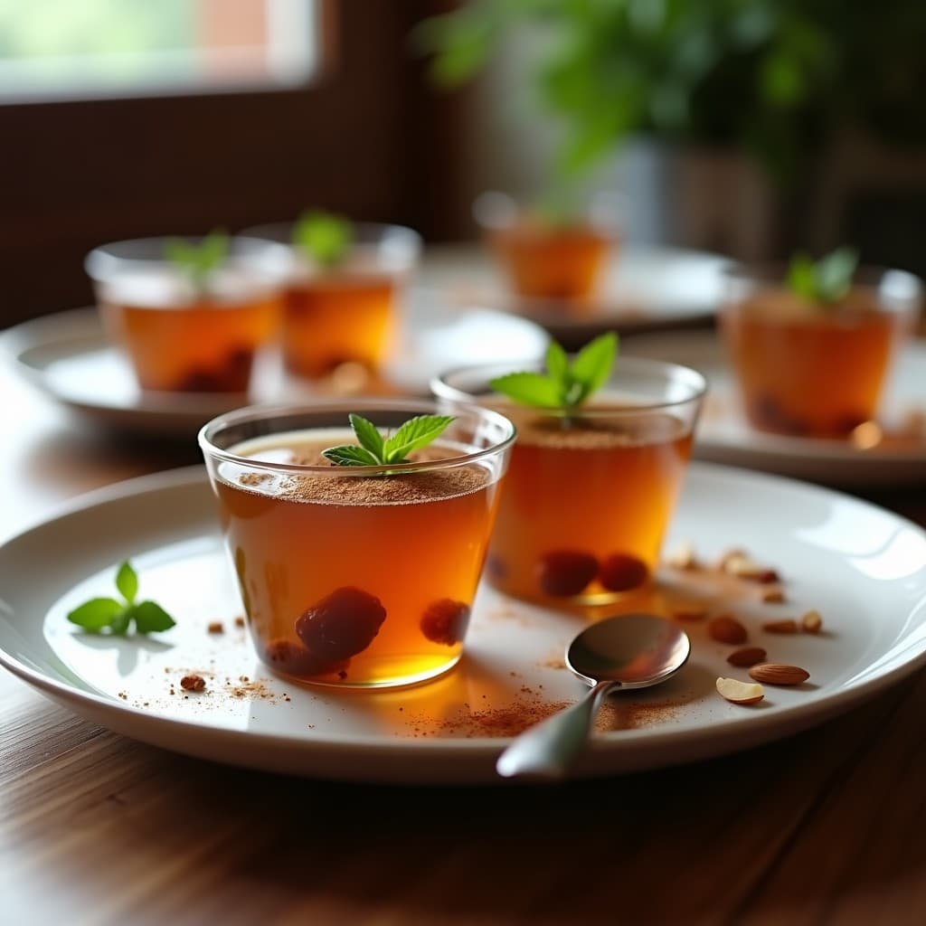 Gelatina de Café y Canela con Trozos de Dátiles: Postre Árabe Sin Azúcar
