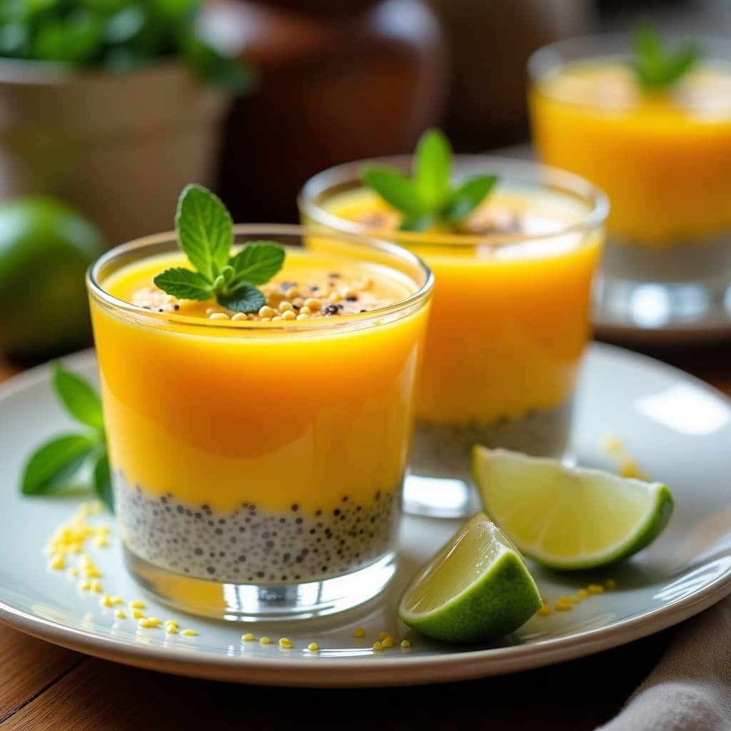 Gelatina de Chía con Leche de Tigre y Lima: Postre Peruano Sin Azúcar y Probiótico