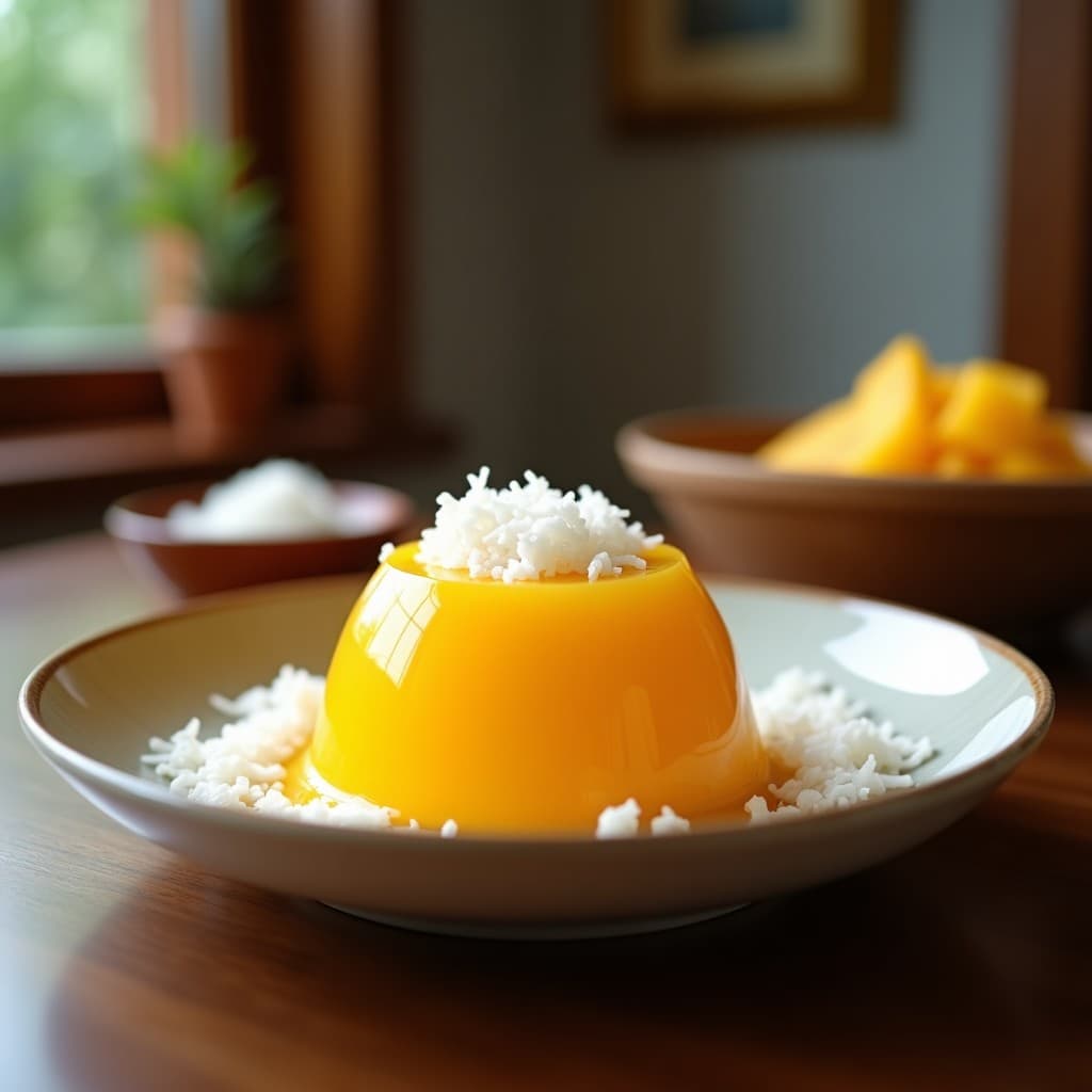 Gelatina de Chía y Mango con Cocos Rallados: Postre Sin Azúcar y Keto