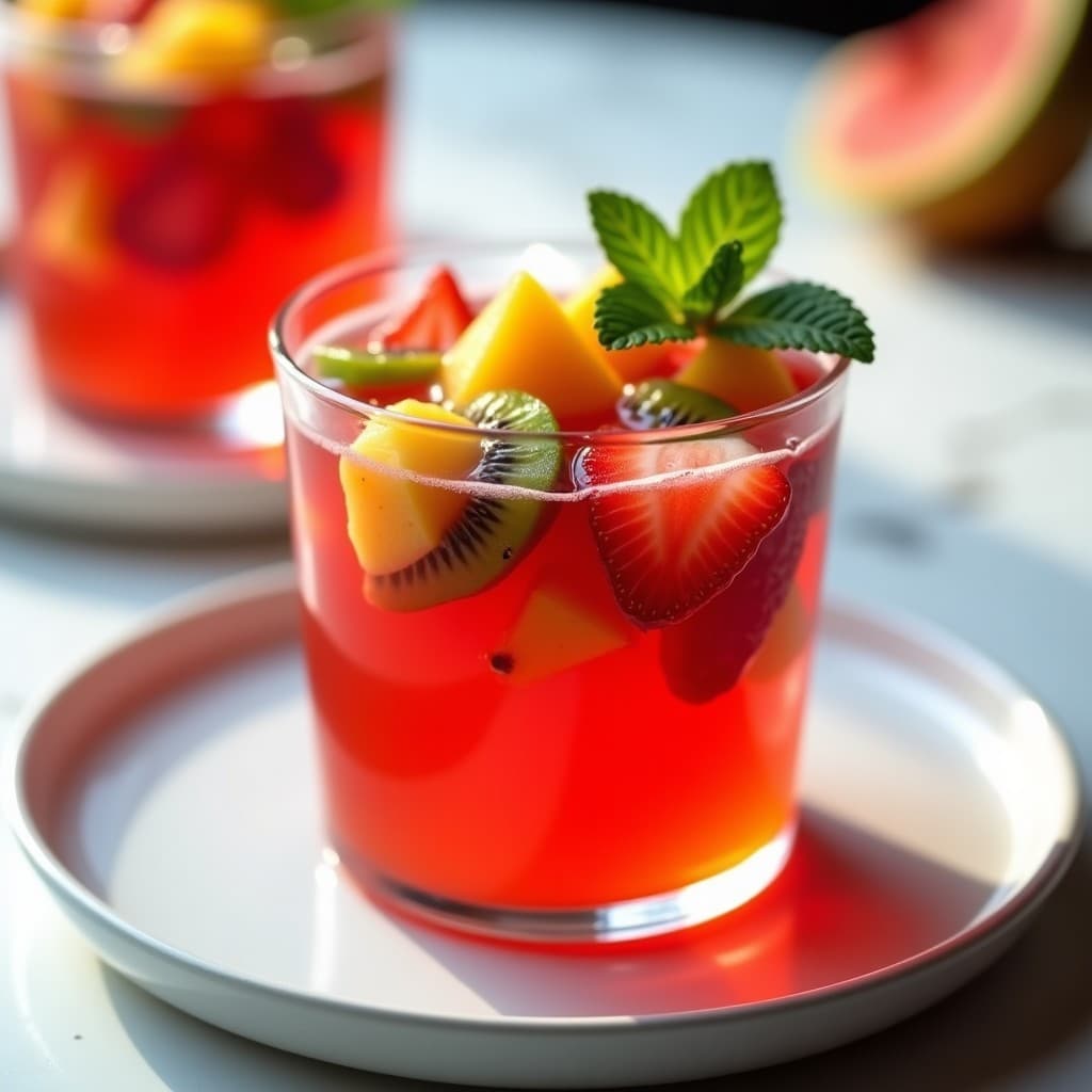 Gelatina de Cóctel de Frutas con Chía y Agua de Jamaica: Postre Mexicano Detox